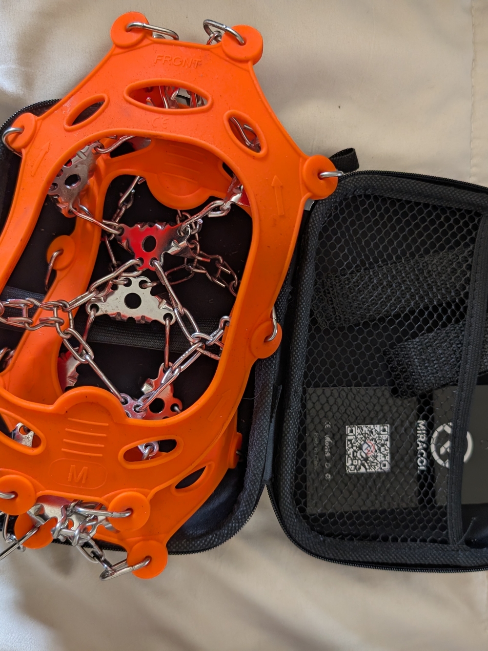 Orange Traction Cleats with Carry Case